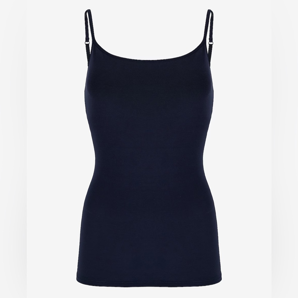 Express Sexy Stretch Cami Bra Tank Top Size Large Navy Blue - Picture 2 of 4